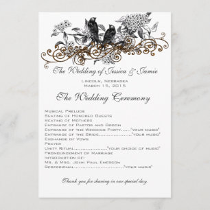Convite de Casamento Vintage Pássaros Apaixonados 