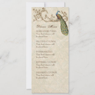 Convite de Casamento Vintage Pavão e Gravuras