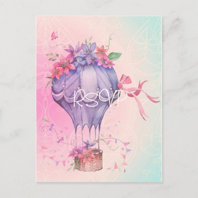 Convite de Casamento Vintage Retrô com Foto e RSVP (Frente)