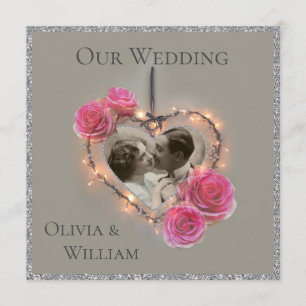 Convite de casamento vintage romântico