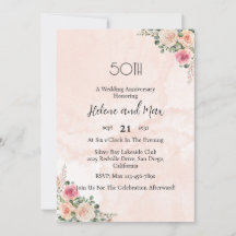 Convite de Casamento Vintage Rosa Creme para Anive