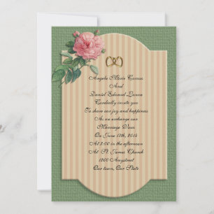 Convite de casamento vintage rosa shabby chic