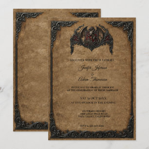 Convite de Casamento Vintage Royal Gótico