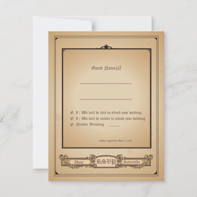 Convite de Casamento Vintage Simplesmente Minimali (Frente)