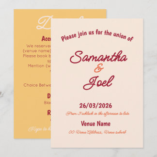 Convite de Casamento Vintage Sunset Retro