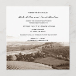 Convite de casamento Vintage Vineyard Landscape Wi
