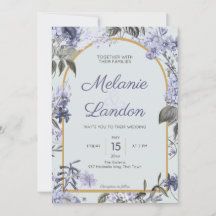 Convite de casamento violeta de Elegante