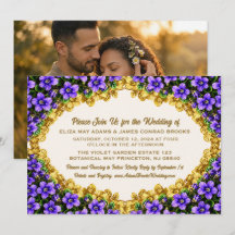 Convite de Casamento Violeta de Nova Jersey