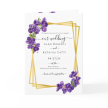 Convite de Casamento Violetas Deep Purple