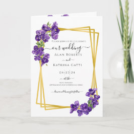 Convite de Casamento Violetas Deep Purple