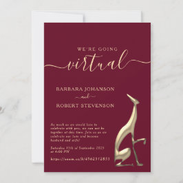 Convite de Casamento Virtual Burgundy Zoom