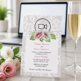 Convite de Casamento Virtual Floral & Lace