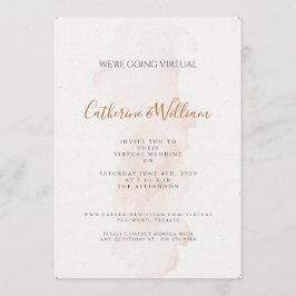 Convite de Casamento Virtual Minimal Blushing Peac
