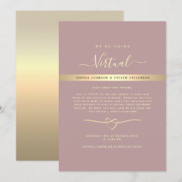 Convite de Casamento Virtual Rosa Empoeirado