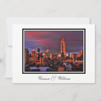 Convite de Casamento Vista da Cidade de Nova York 