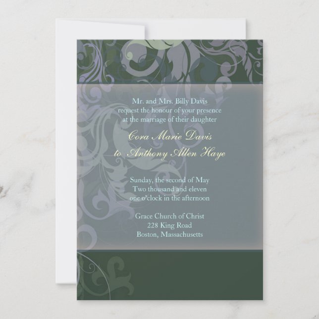 Convite de Casamento Vitória Azul (Frente)