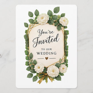 Convite de Casamento "Você está Convidado" Floral