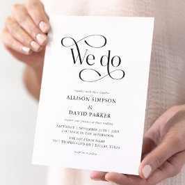 Convite de Casamento 'We Do' em Script Clássico Ec