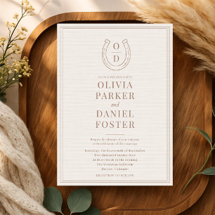 Convite de Casamento Western Country Castanho Mono