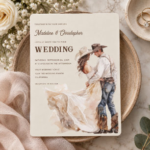 Convite de Casamento Western Ranch
