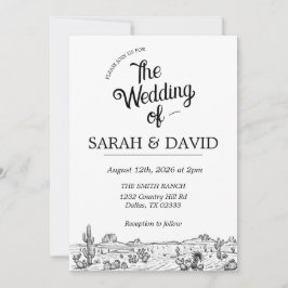 Convite de Casamento Western Vintage