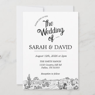 Convite de Casamento Western Vintage