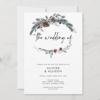 Convite de Casamento Winter Pine