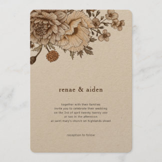 Convite de casamento Woodland, convite para Boho, 