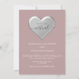 Convite de Casamento Zoom Rosa Empoeirada