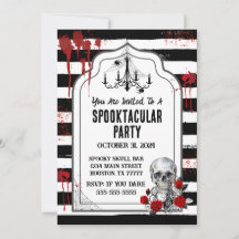 Convite de Caveira e Rosas