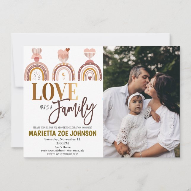 Convite de Celebração de Adoção (Frente)