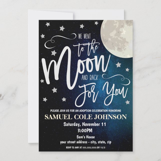 Convite de Celebração de Adoção (Frente)