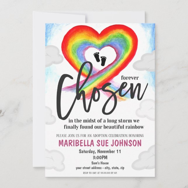 Convite de Celebração de Adoção (Frente)