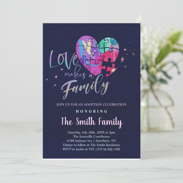 Convite de Celebração de Adoção / Chuveiro (Em pé/Frente)