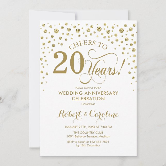 Convite de Celebração de Aniversário de 20 Anos Go (Frente)