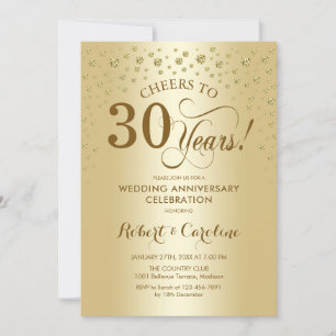Convite de Celebração de Aniversário de 30 Anos Do