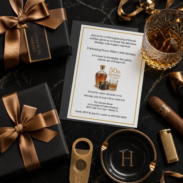 Convite de Celebração de Aniversário de 50 Anos Ma (Criador carregado)