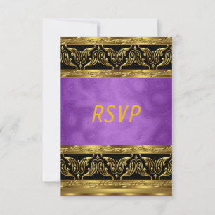Convite de celebração de aniversário Roxo Dourado
