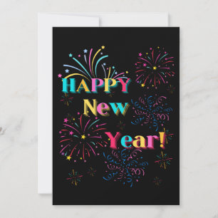 Convite de Celebração de Ano Novo Feliz