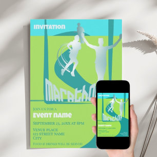 Convite de celebração de evento para corredores de
