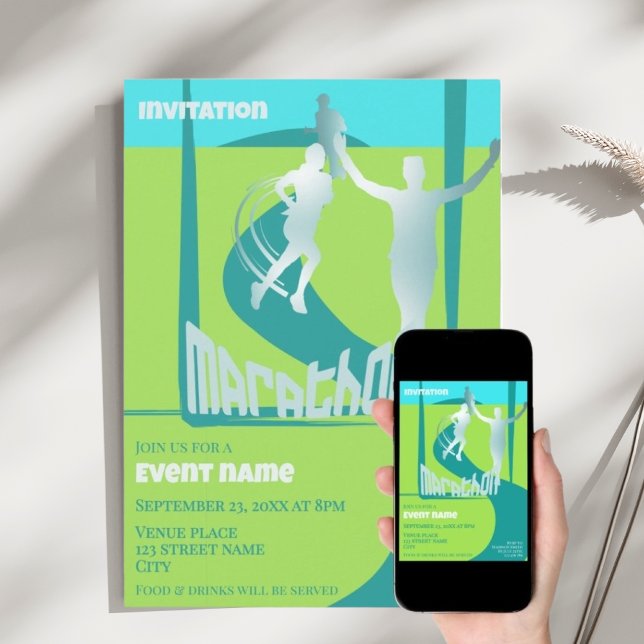 Convite de celebração de evento para corredores de (Criador carregado)