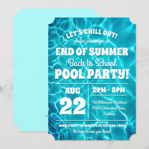 Convite de Celebração de Festa na Piscina de Volta