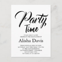 Convite de Celebração de Formatura Party Time
