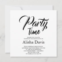 Convite de Celebração de Formatura Party Time