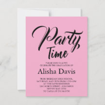 Convite de Celebração de Formatura Party Time