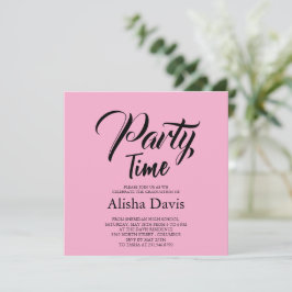 Convite de Celebração de Formatura Party Time