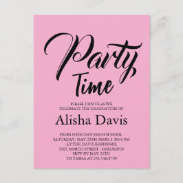Convite de Celebração de Formatura Party Time