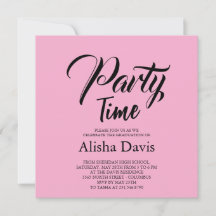 Convite de Celebração de Formatura Party Time