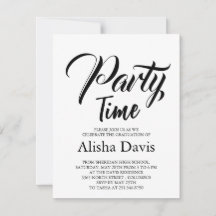 Convite de Celebração de Formatura Party Time