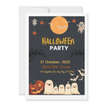 Convite de Celebração de Halloween Doce e Assustad